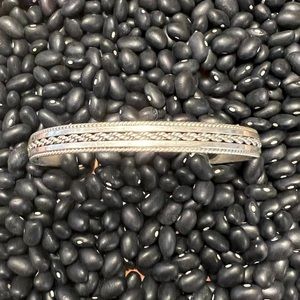 Native American twisted rope stacker cuff made and stamped by Tahe